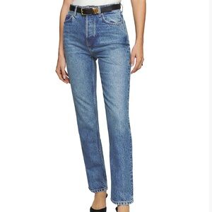 REFORMATION Cynthia High Rise Straight in Colorado - Sz 28 **missing a button**